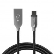 4smarts FerrumCord Type-C Stainless Steel Data Cable - USB-C кабел с оплетка от неръждаема стомана (100 см) (черен)