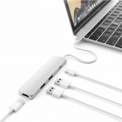Satechi USB-C Multiport Adapter - мултифункционален хъб за свързване на допълнителна периферия за компютри с USB-C (сребрист)