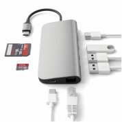 Satechi USB-C Aluminum Multiport Adapter - мултифункционален хъб за свързване на допълнителна периферия за компютри с USB-C (тъмносив) 4
