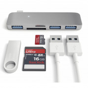 Satechi USB-C USB Hub - мултифункционален хъб за свързване на допълнителна периферия за компютри с USB-C (тъмносив)