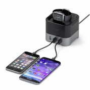 Satechi Smart Charging Stand - захранване с 3хUSB и поставка за смартфони, Apple Watch и Fitbit Blaze 3