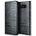 Verus Genuine Croco Diary Case - кожен калъф (естествена кожа), тип портфейл за Samsung Galaxy S8 (сив) 1