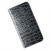Verus Genuine Croco Diary Case - кожен калъф (естествена кожа), тип портфейл за Samsung Galaxy S8 (сив) 2