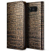 Verus Genuine Croco Diary Case - кожен калъф (естествена кожа), тип портфейл за Samsung Galaxy S8 Plus (тъмно злато) 1