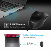 TeckNet M006 2.4G Wireless Mouse - ергономична безжична мишка (за Mac и PC) (черна) 3