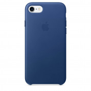 Apple iPhone Leather Case - оригинален кожен кейс (естествена кожа) за iPhone SE (2022), iPhone SE (2020) iPhone 8, iPhone 7 (сапфир)