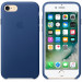 Apple iPhone Leather Case - оригинален кожен кейс (естествена кожа) за iPhone SE (2022), iPhone SE (2020) iPhone 8, iPhone 7 (сапфир) 3