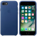 Apple iPhone Leather Case - оригинален кожен кейс (естествена кожа) за iPhone SE (2022), iPhone SE (2020) iPhone 8, iPhone 7 (сапфир) 2