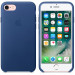 Apple iPhone Leather Case - оригинален кожен кейс (естествена кожа) за iPhone SE (2022), iPhone SE (2020) iPhone 8, iPhone 7 (сапфир) 6