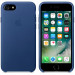Apple iPhone Leather Case - оригинален кожен кейс (естествена кожа) за iPhone SE (2022), iPhone SE (2020) iPhone 8, iPhone 7 (сапфир) 4