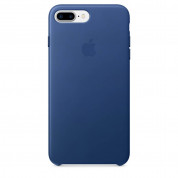 Apple iPhone Leather Case - оригинален кожен кейс (естествена кожа) за iPhone 8 Plus, iPhone 7 Plus (син)