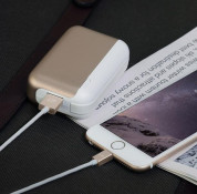 Just Mobile AluCable LED Lightning Cable - здрав и качествен Lightning кабел с LED индикация за iPhone, iPad, iPod с Lightning (златист) 3