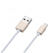 Just Mobile AluCable LED Lightning Cable - здрав и качествен Lightning кабел с LED индикация за iPhone, iPad, iPod с Lightning (златист)