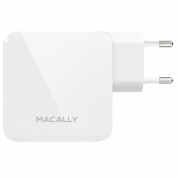 Macally 24W USB-C/USB-A Wall Charger - захранване с USB-A изход и USB-C изход за мобилни телефони и таблети (с включен в комплекта USB-C кабел) 1