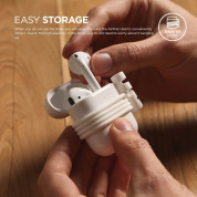Elago AirPods Strap - тънко силиконово въженце за безжични слушалки Apple AirPods (бял-фосфор) 6