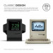 Elago W3 Watch Stand - силиконова винтидж поставка в стила на Apple Macintosh (1984) за Apple Watch (черна) 2
