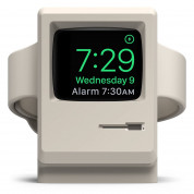 Elago W3 Watch Stand - силиконова винтидж поставка в стила на Apple Macintosh (1984) за Apple Watch (бяла)