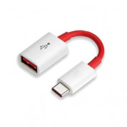 OnePlus OTG USB-C to USB-A Adapter - USB-A OTG адаптер за устройства с USB-C порт (червен) 