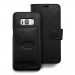 Prodigee Wallegee Case - кожен калъф, тип портфейл с отделящ се кейс и поставка за Samsung Galaxy S8 (черен) 4