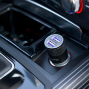 4smarts Hybrid Car Charger 15.5W, 3.1A - зарядно за кола (3.1 ампера) с 2 USB изхода за мобилни устройства (черен-сив) 4