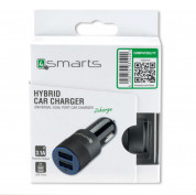 4smarts Hybrid Car Charger 15.5W, 3.1A - зарядно за кола (3.1 ампера) с 2 USB изхода за мобилни устройства (черен-сив) 6