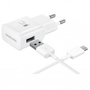 Samsung USB-C Fast Charger EP-TA20EWECGWW - захранване и USB-C кабел за устройства с USB-C стандарт (бял) (retail)