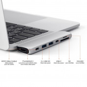Satechi USB-C Pro USB Hub - мултифункционален хъб за свързване на допълнителна периферия за MacBook Pro (сребрист) 5