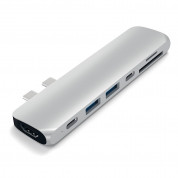Satechi USB-C Pro USB Hub - мултифункционален хъб за свързване на допълнителна периферия за MacBook Pro (сребрист) 3