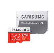 Samsung MicroSD 32GB EVO Plus UHS-I (U3) Memory Card - MicroSD памет със SD адаптер за Samsung устройства (клас 10) (модел 2017)  3