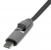 4smarts MultiCord Car Charger 17W, 3.4A MicroUSB + USB-C - зарядно за кола с кабел 1м. за microUSB и USB-C стандарти (черен-сив) 4