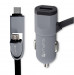 4smarts MultiCord Car Charger 17W, 3.4A MicroUSB + USB-C - зарядно за кола с кабел 1м. за microUSB и USB-C стандарти (черен-сив) 1