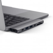 Satechi USB-C Pro USB Hub - мултифункционален хъб за свързване на допълнителна периферия за MacBook Pro (тъмносив) 2