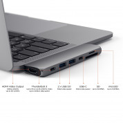 Satechi USB-C Pro USB Hub - мултифункционален хъб за свързване на допълнителна периферия за MacBook Pro (тъмносив) 5