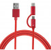 4smarts ComboCord MicroUSB + USB-C cable - плетен качествен кабел за microUSB и USB-C стандарти 100 см. (червен) 3