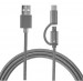4smarts ComboCord MicroUSB + USB-C cable - плетен качествен кабел за microUSB и USB-C стандарти 100 см. (сив) 3