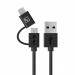 Tucano 2-in-1 Lightning and MicroUSB Cable - USB кабел 2в1 за Lightning и MicroUSB устройства (черен) 1
