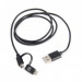 Tucano 2-in-1 Lightning and MicroUSB Cable - USB кабел 2в1 за Lightning и MicroUSB устройства (черен) 2