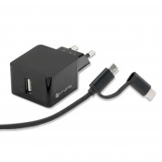 4smarts Wall Charger VoltPlug 12W - захранване за ел. мрежа 2.4A с USB изход и кабел с microUSB и USB-C стандарти 10