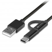 4smarts Wall Charger VoltPlug 12W - захранване за ел. мрежа 2.4A с USB изход и кабел с microUSB и USB-C стандарти 2