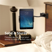Macally Clip-On Mount Holder - универсална поставка за бюро и плоскости за мобилни устройства и таблети с ширина до 20 см. (черен) 3