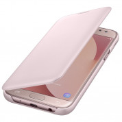 Samsung Flip Wallet Cover EF-WJ530CP - оригинален кожен кейс за Samsung Galaxy J5 (2017) (розов)