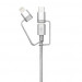 Case Studi USB Cable - здрав кабел за iPhone, iPad, iPod с Lightning, устройства с microUSB и USB-C (1 метър) (сребрист) 1