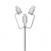 Case Studi USB Cable - здрав кабел за iPhone, iPad, iPod с Lightning, устройства с microUSB и USB-C (1 метър) (сребрист) 2