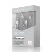 Case Studi USB Cable - здрав кабел за iPhone, iPad, iPod с Lightning, устройства с microUSB и USB-C (1 метър) (сребрист) 2