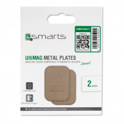 4smarts Ultimag Metal Plate - два броя метални пластини с кожено покритие за магнитни поставки (златист) 2