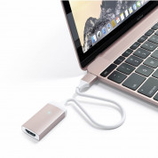 Satechi Aluminum 4K USB-C to HDMI Adapter - адаптер с поддръжка на 4K за свързване от USB-C към HDMI (розово злато) 6