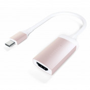 Satechi Aluminum 4K USB-C to HDMI Adapter - адаптер с поддръжка на 4K за свързване от USB-C към HDMI (розово злато)