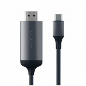 Satechi Aluminum 4K USB-C to HDMI Cable - кабел с поддръжка на 4K за свързване от USB-C към HDMI (тъмносив) 3