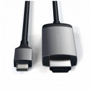 Satechi Aluminum 4K USB-C to HDMI Cable - кабел с поддръжка на 4K за свързване от USB-C към HDMI (тъмносив) 2