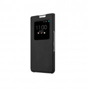 Blackberry Leather Smart Flip Case FCB100-3AALWE1 - оригинален флип кожен кейс за Blackberry KeyOne (черен) 1